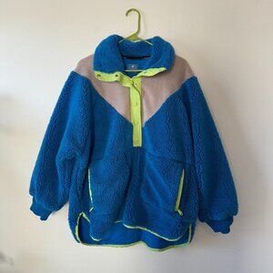 Free People Movement Fall to Rise Quarter Snap Fleece Classic Blue Combo